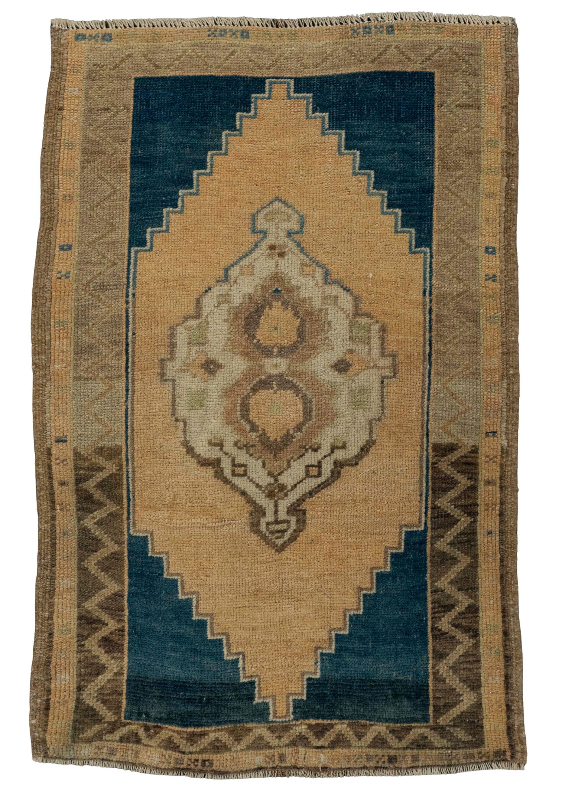 Turkish Mini Rug Oriental Hand Knotted Vintage Rug 1'10" x 2'10" #21192