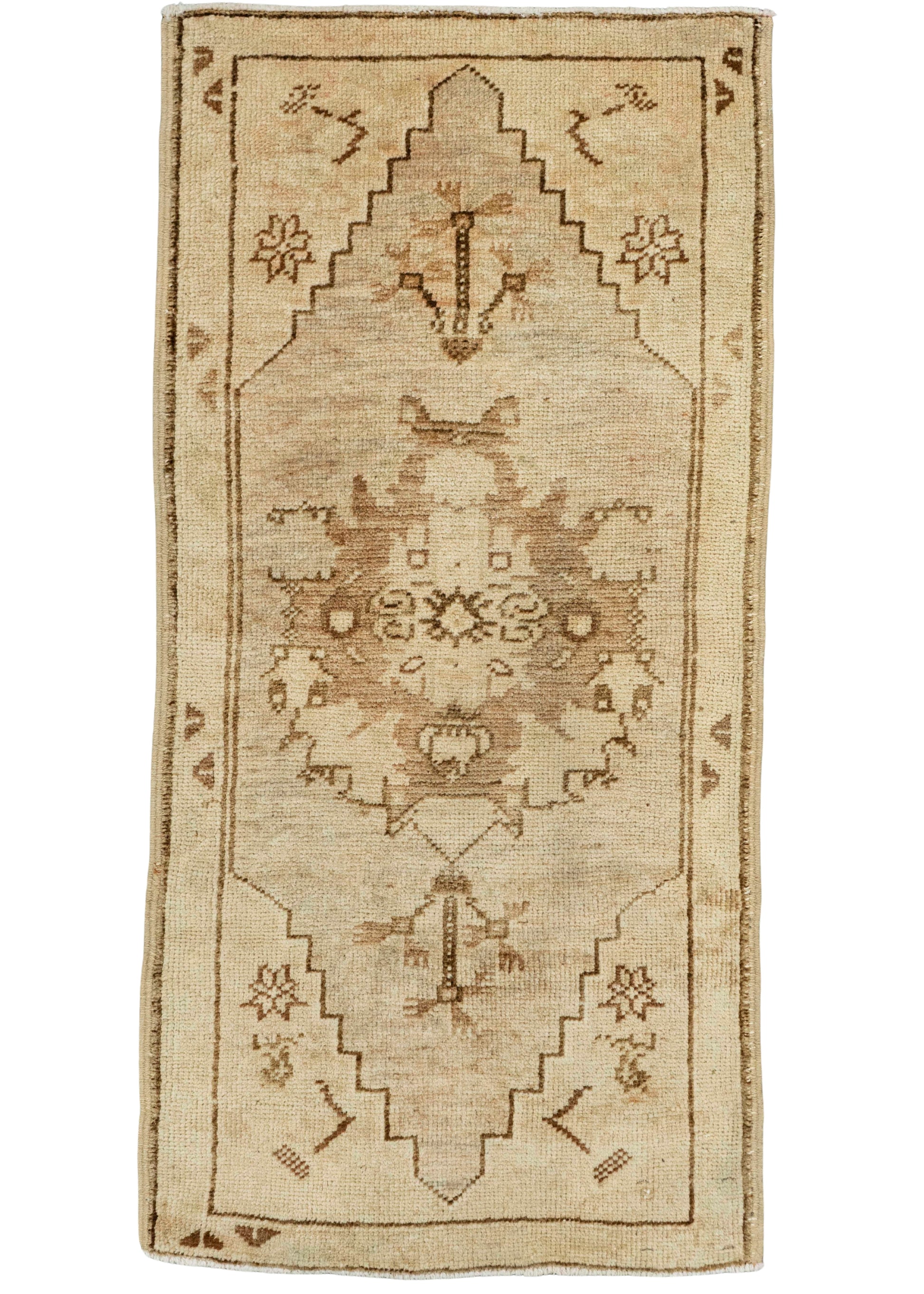 Turkish Mini Rug Oriental Hand Knotted Vintage Rug  1'7" x  3'4" #22037