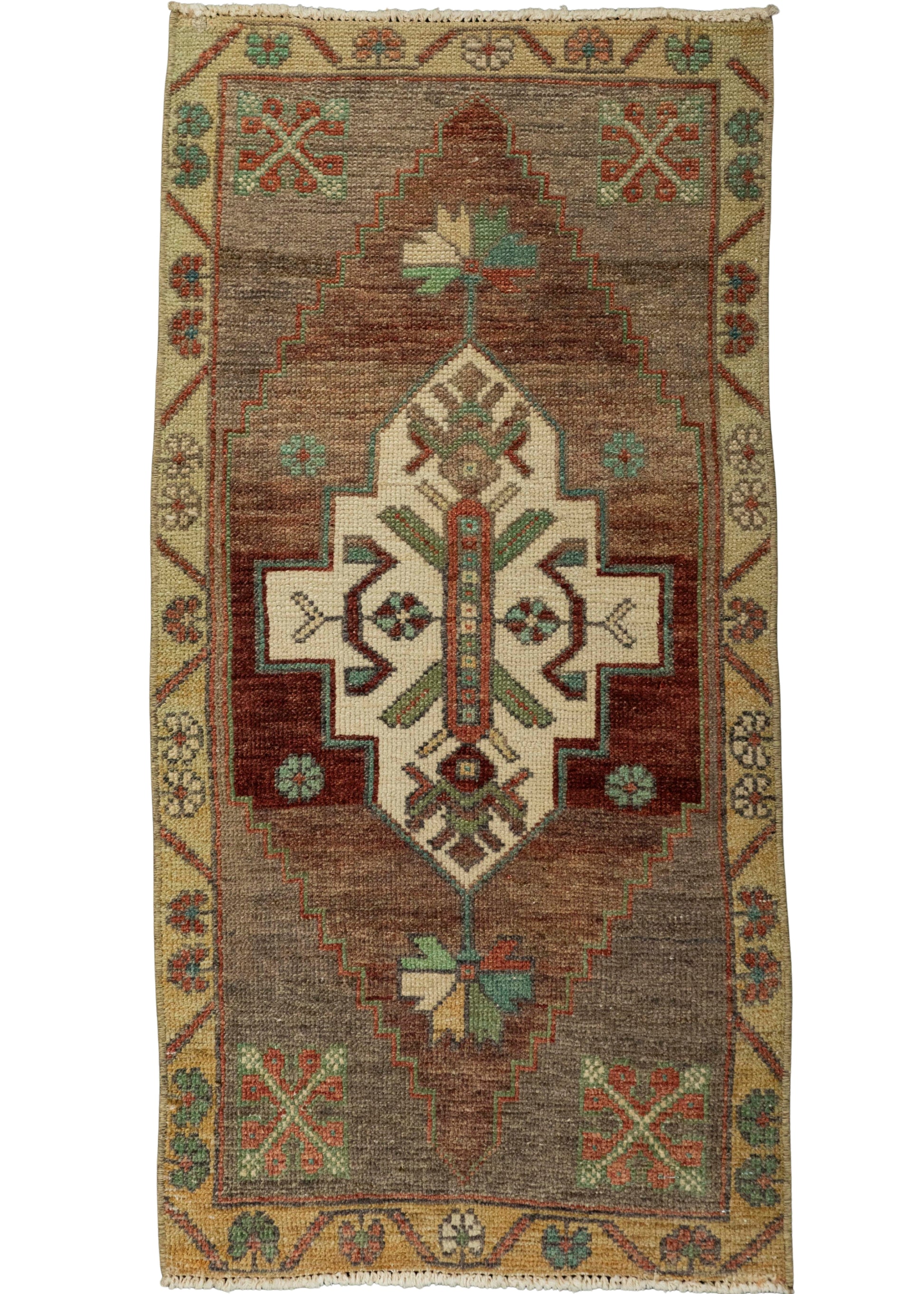 Turkish Mini Rug Oriental Hand Knotted Vintage Rug 1'8" x 3'3" #21187