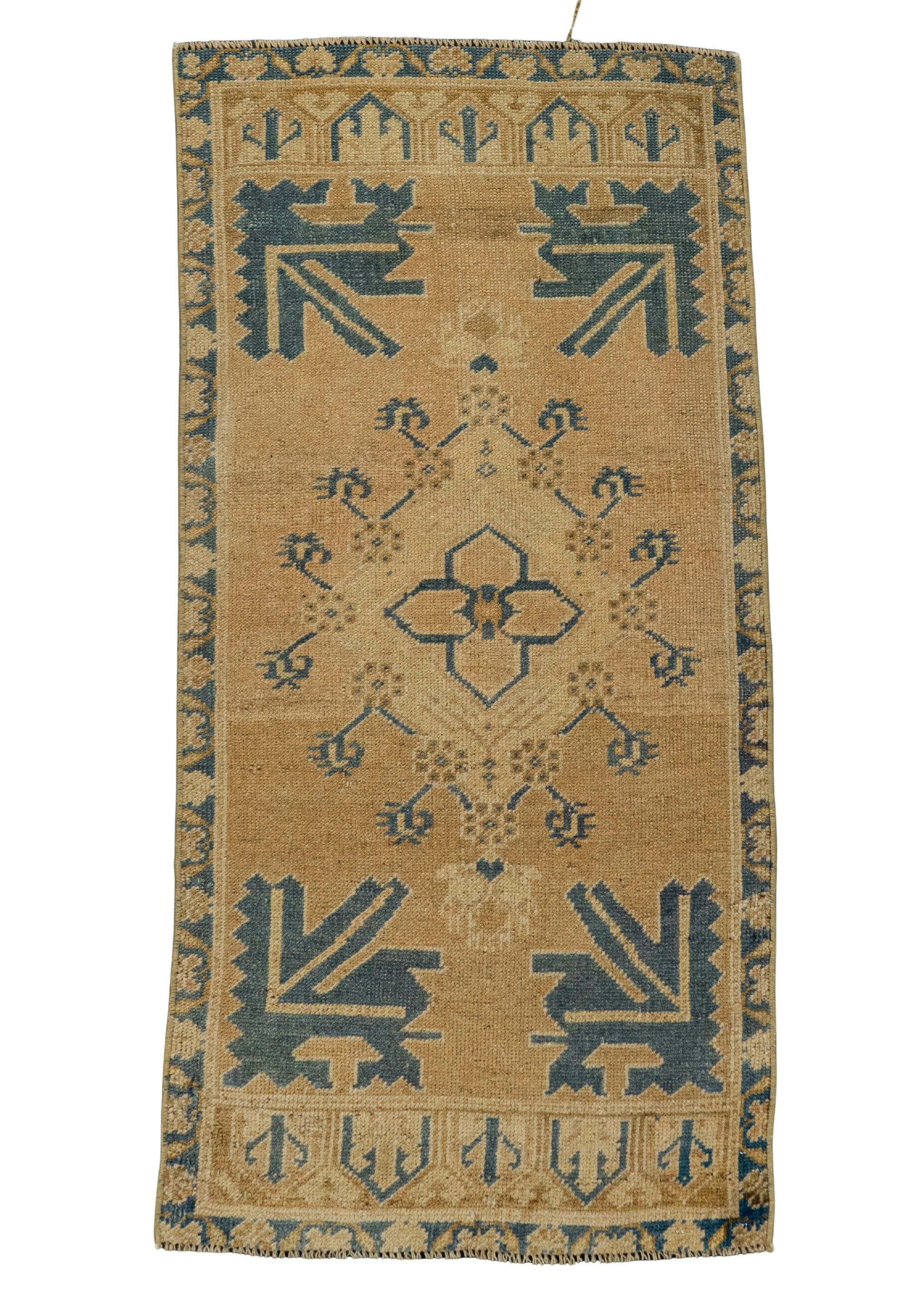 Turkish Mini Rug Oriental Hand Knotted Vintage Rug 1'9" x 3'7" #21231