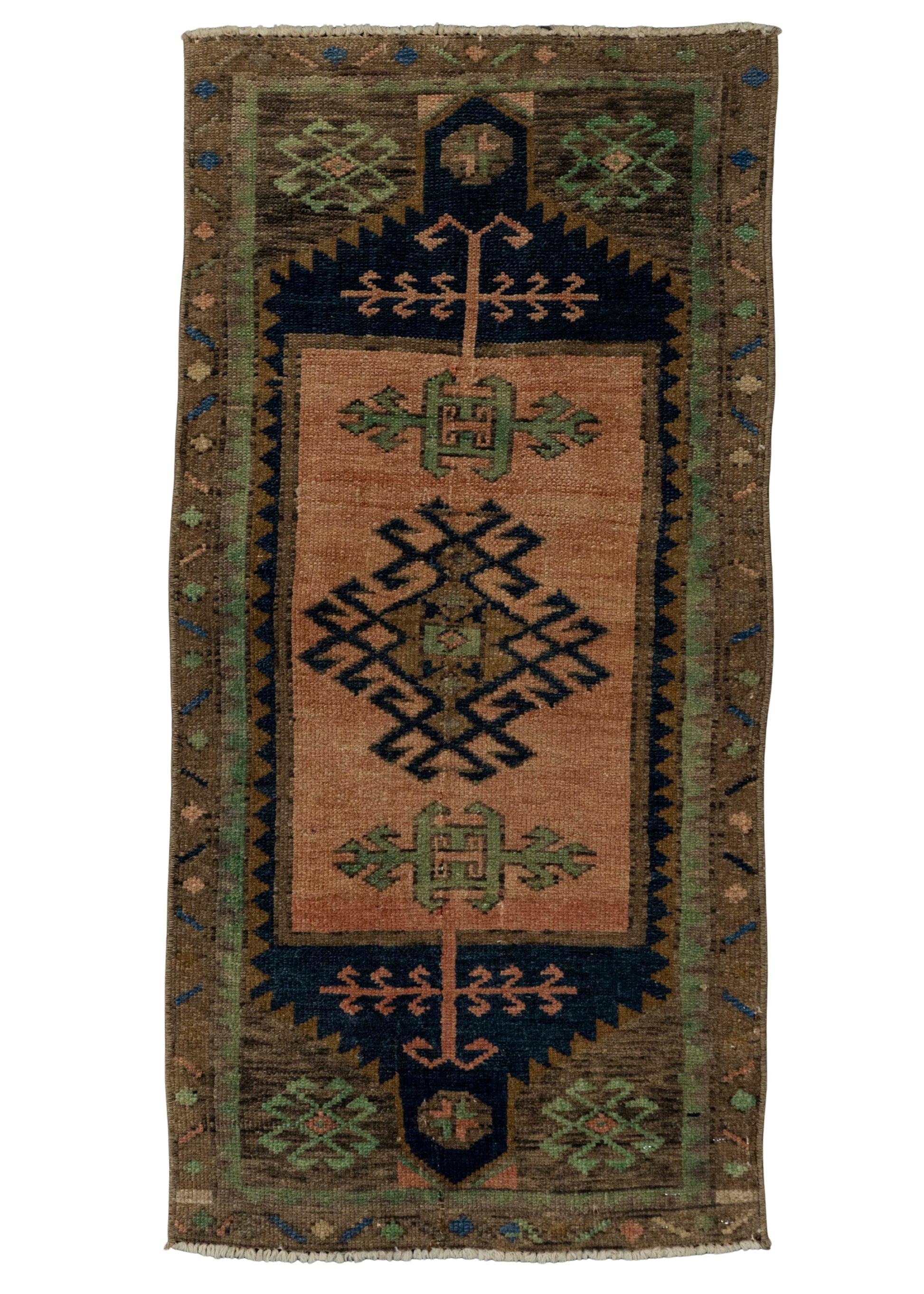 Turkish Mini Rug Oriental Hand Knotted Vintage Rug 1'7" x 3'2" #21216