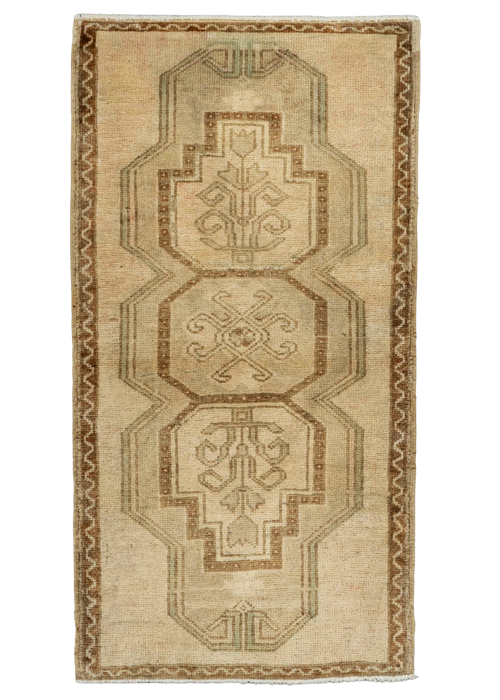 Turkish Mini Rug Oriental Hand Knotted Vintage Rug  1'8" x  3'2" #22129