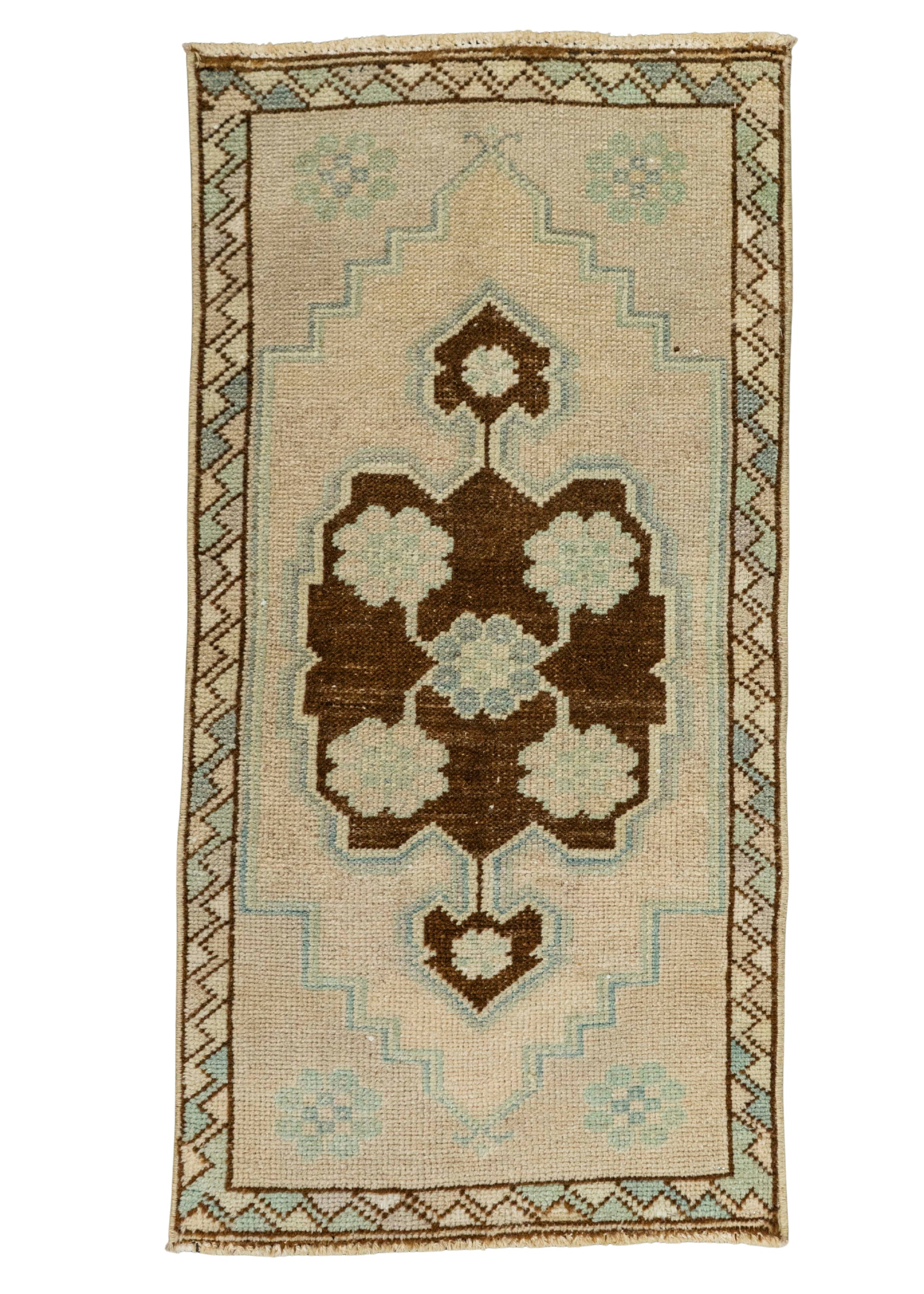 Turkish Mini Rug Oriental Hand Knotted Vintage Rug 1'6" x 3' #21291