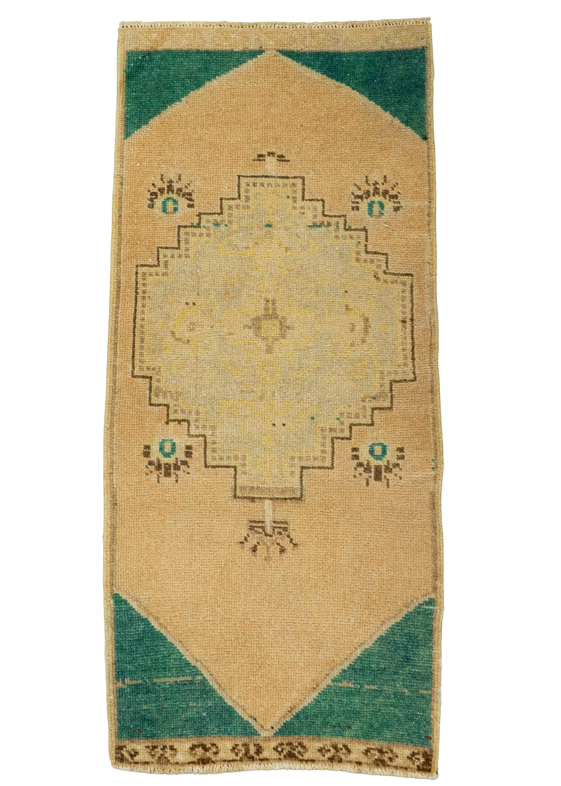 Turkish Mini Rug Oriental Hand Knotted Vintage Rug 1'8" x 3'7" #21146
