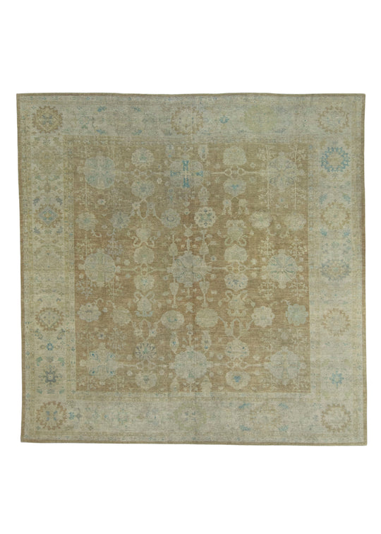 Turkish Oushak Square Rug 10'11" x 11' #18677