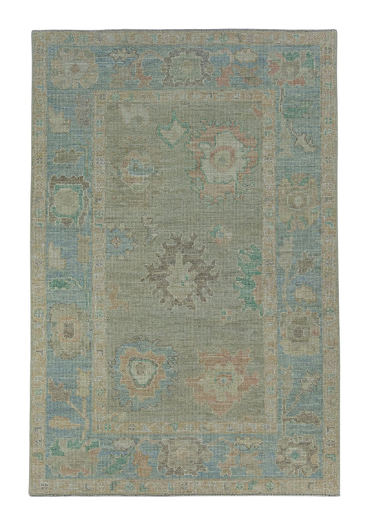 Turkish Oushak Rug 3'10" x 5'9" #17248