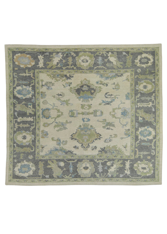 Turkish Oushak Square Rug 8'8" x 7'9" #18126