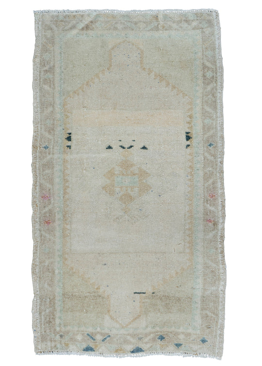 Turkish Mini Rug Oriental Hand Knotted Vintage Rug 1'8" x 2'11" #168873