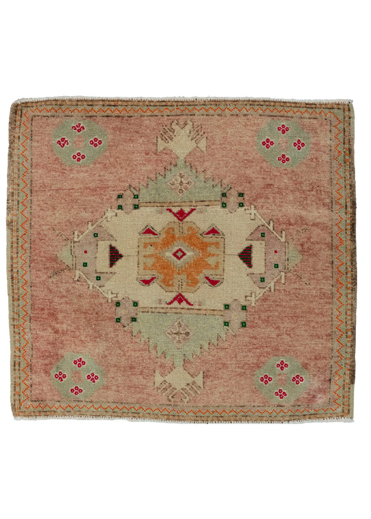 Turkish Mini Rug Oriental Hand Knotted Vintage Rug 2'5" x 2'3" #20640