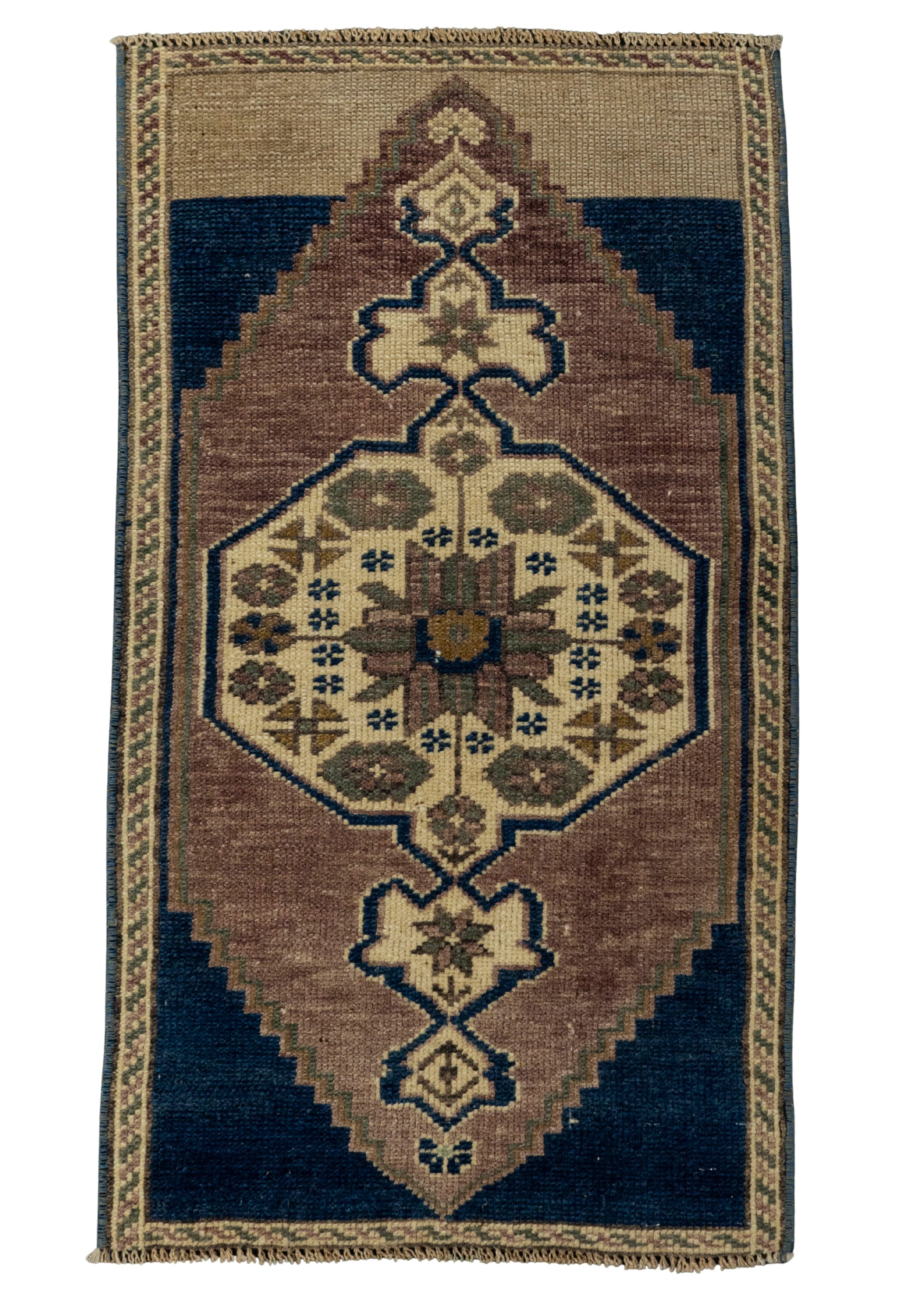 Turkish Mini Rug Oriental Hand Knotted Vintage Rug 1'5" x 2'6" #21208