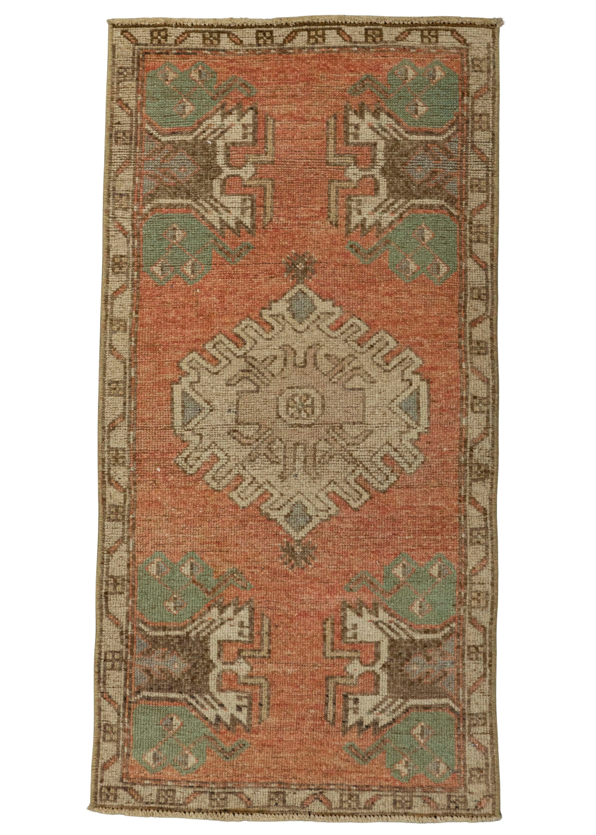 Turkish Mini Rug Oriental Hand Knotted Vintage Rug 1'6" x 3' #21209