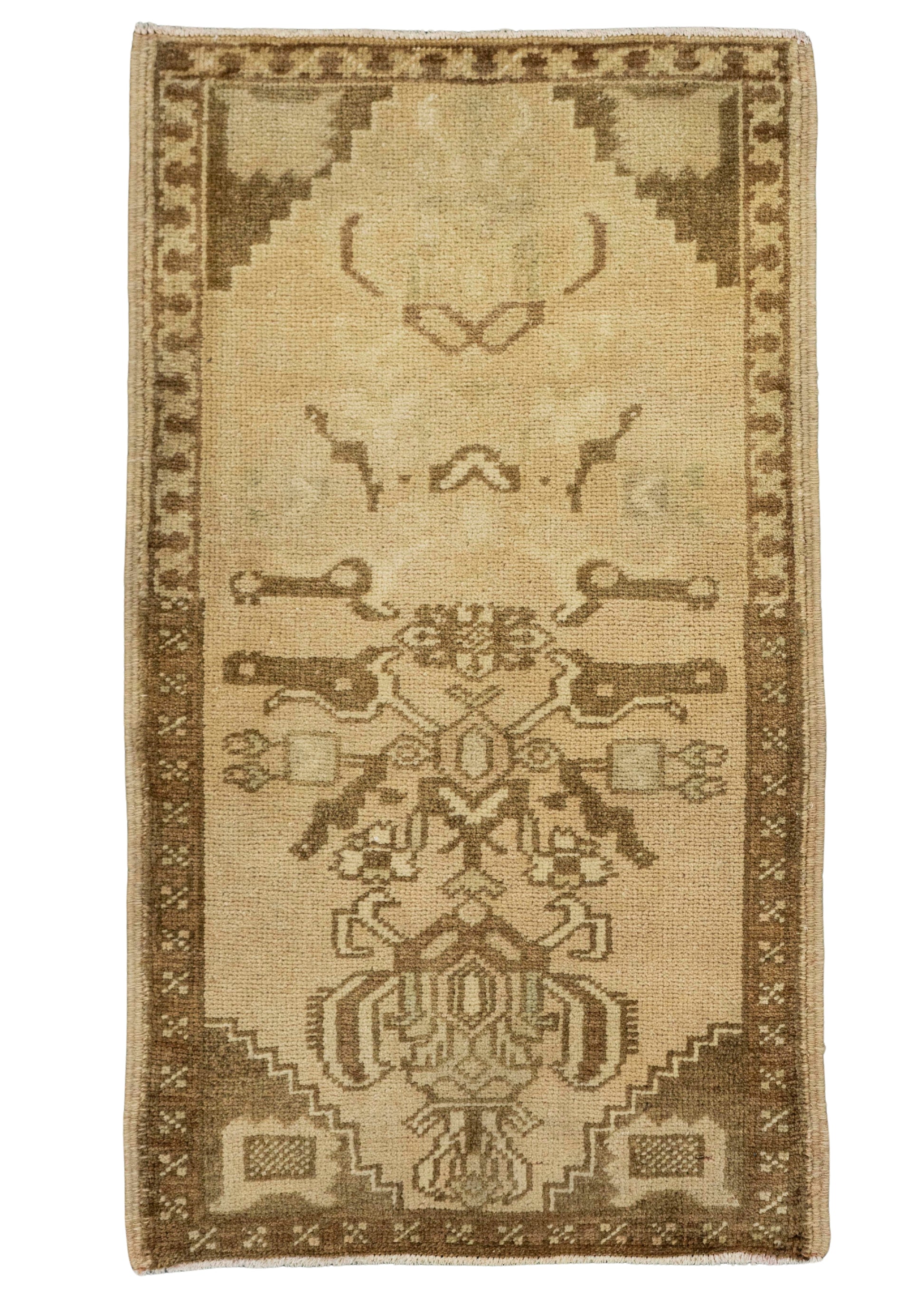 Turkish Mini Rug Oriental Hand Knotted Vintage Rug  1'8" x  2'11" #22009