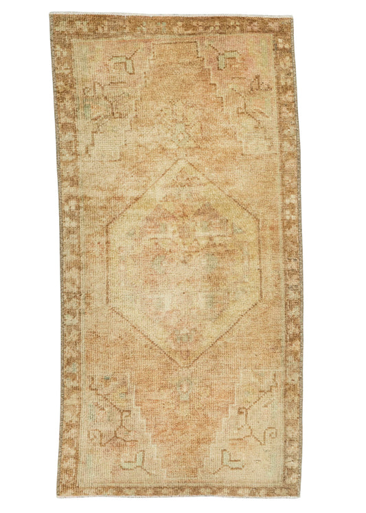 Turkish Mini Rug Oriental Hand Knotted Vintage Rug  1'7" x  3'2" #22097