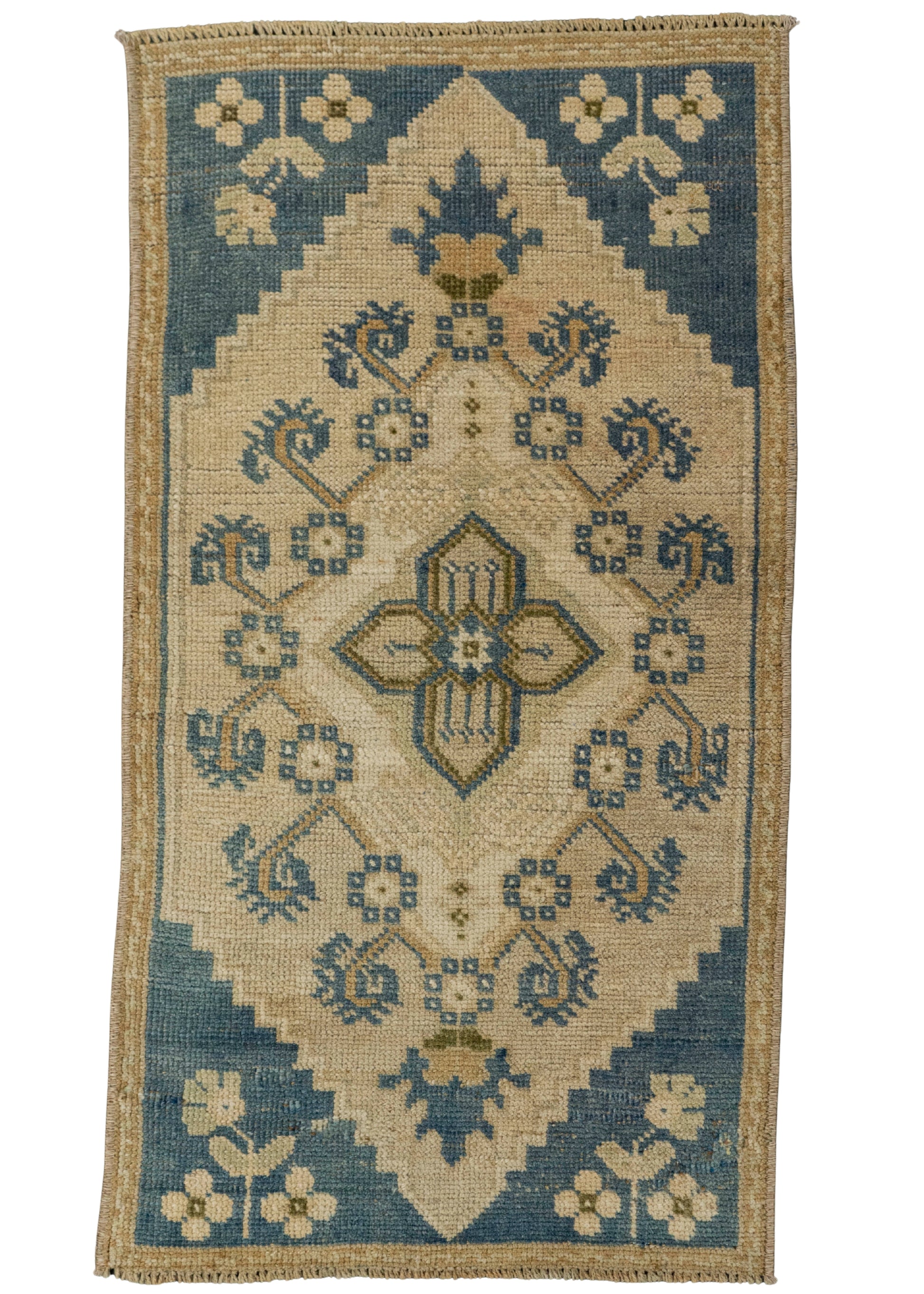 Turkish Mini Rug Oriental Hand Knotted Vintage Rug 1'4" x 2'6" #21197