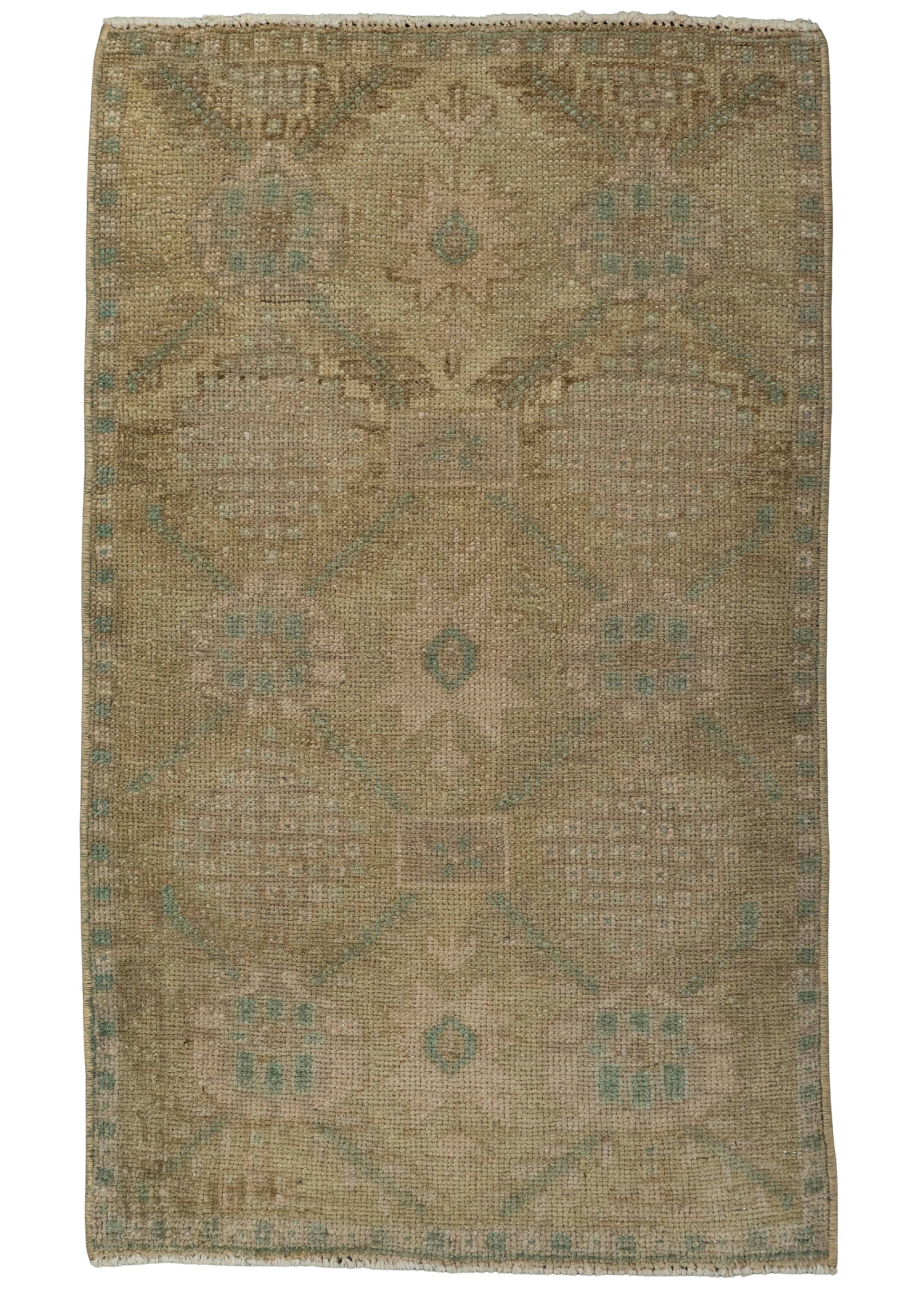 Turkish Mini Rug Oriental Hand Knotted Vintage Rug 1'9" x 2'11" #21018