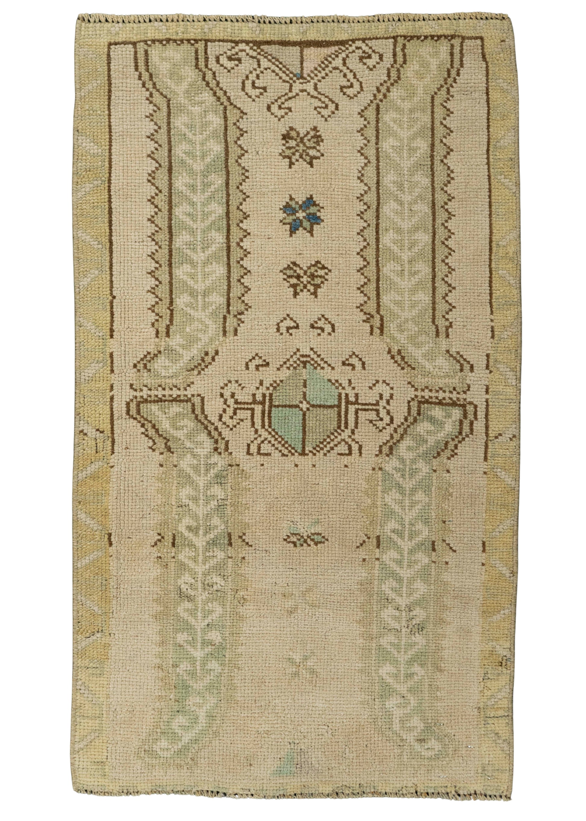 Turkish Mini Rug Oriental Hand Knotted Vintage Rug 1'8" x 2'11" #21199