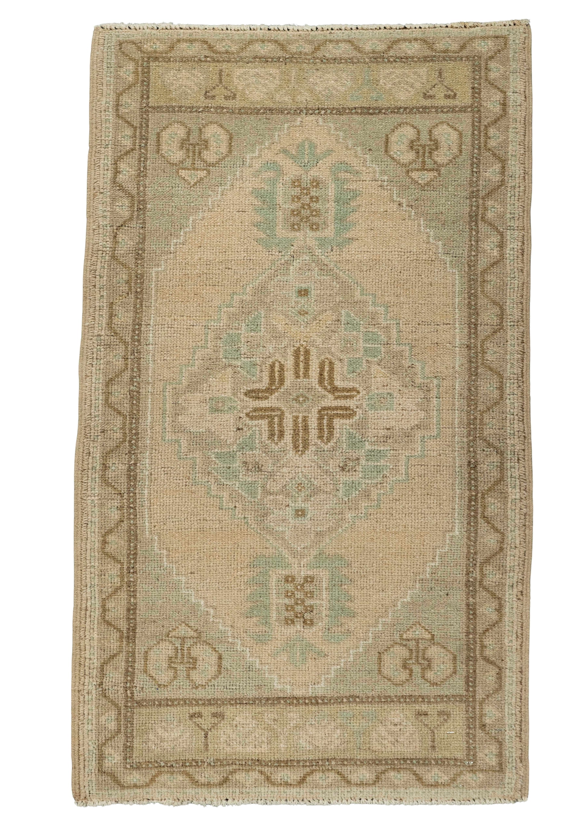 Turkish Mini Rug Oriental Hand Knotted Vintage Rug 1'10" x 3'2" #21006
