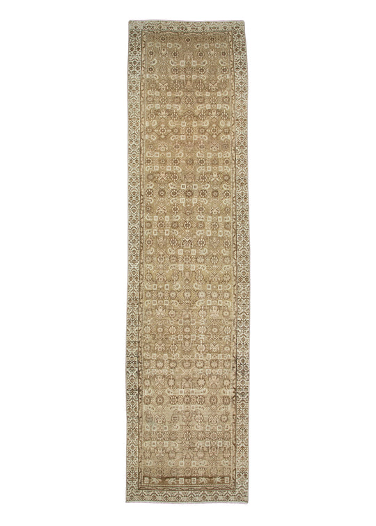 Turkish Vintage Anatolian Runner Rug 3'3" x 12'11" #17961