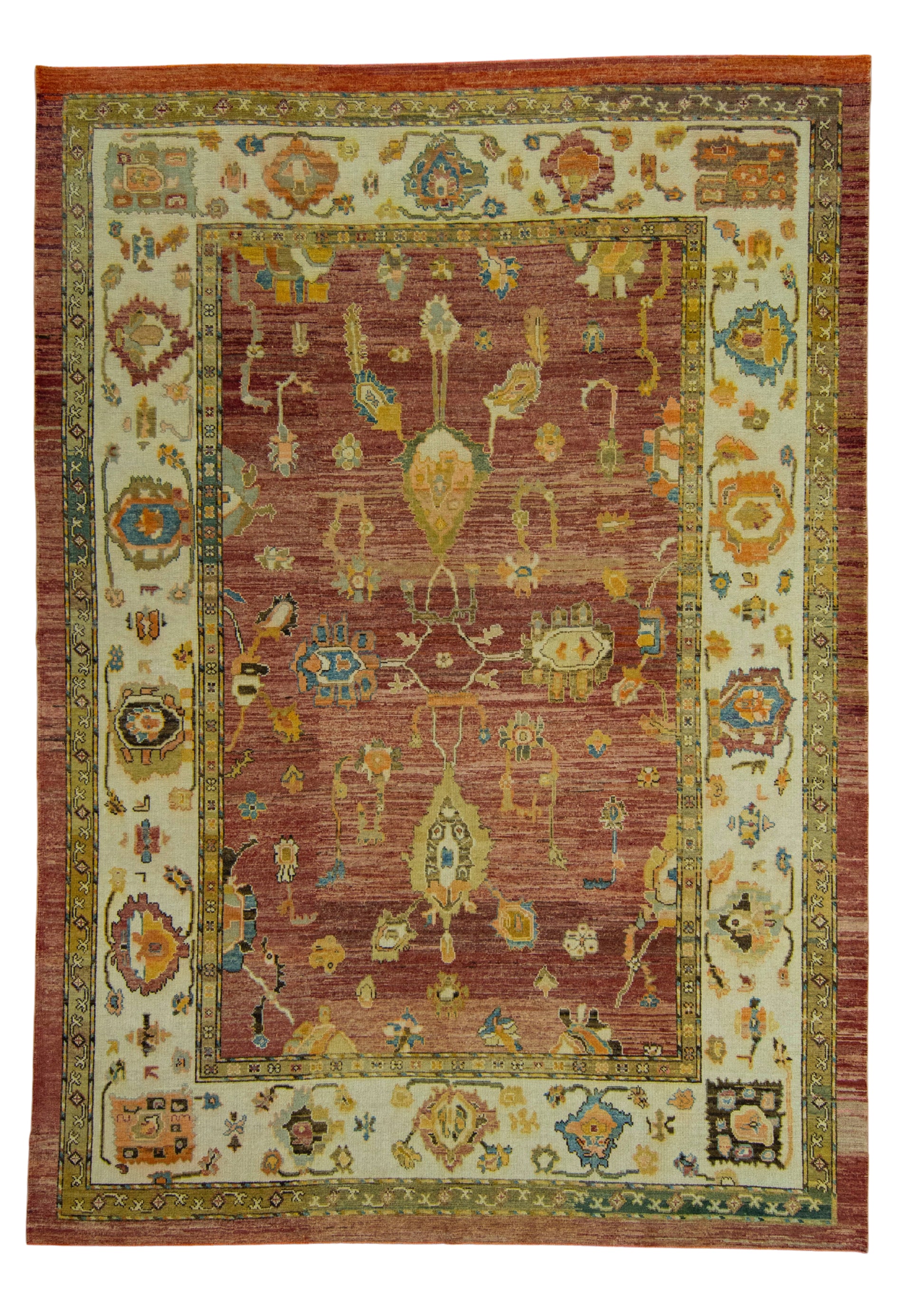 Turkish Oushak Old Wool Rug  9'10" x 14' #20121