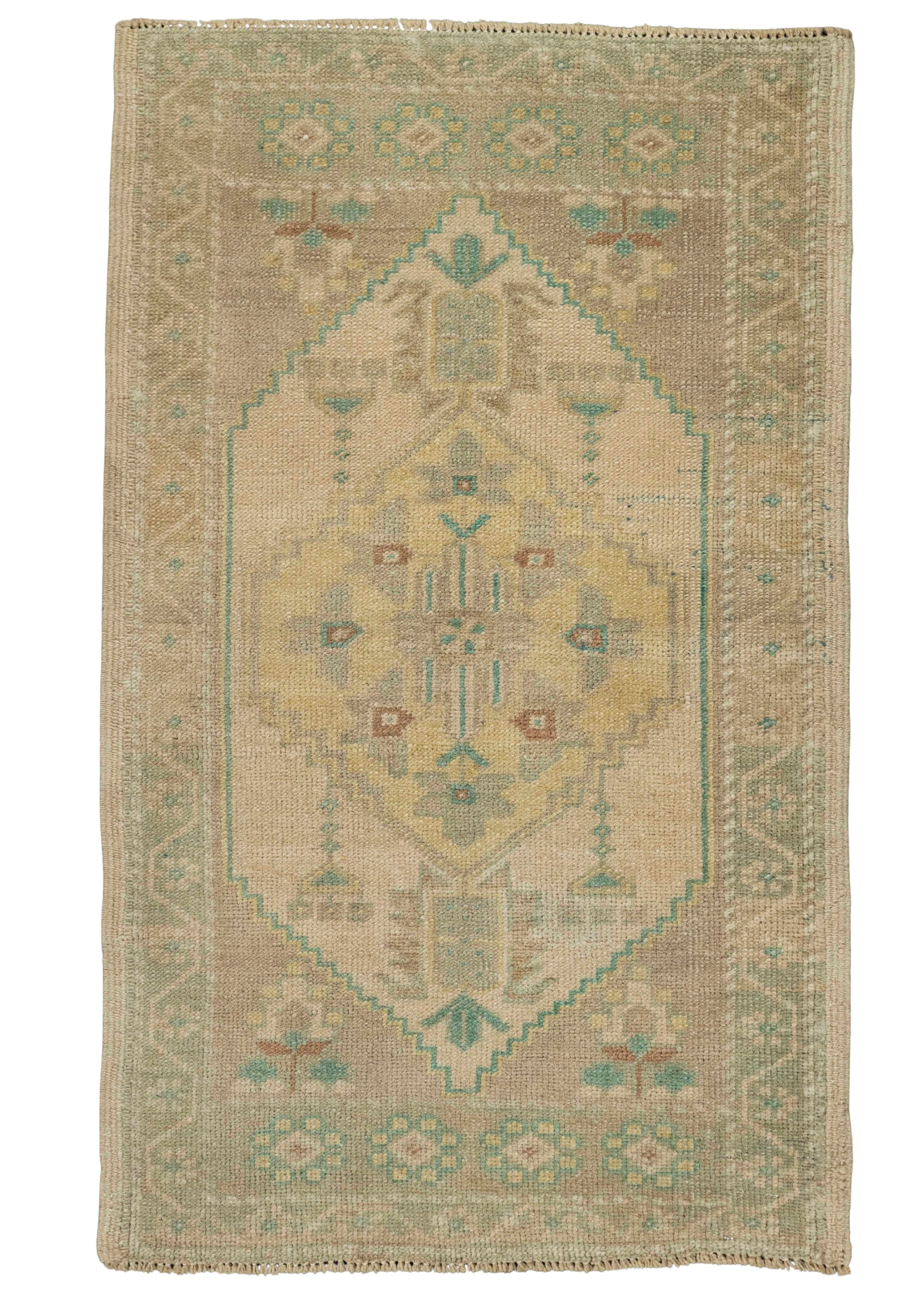 Turkish Mini Rug Oriental Hand Knotted Vintage Rug 1'11" x 3'1" #21050