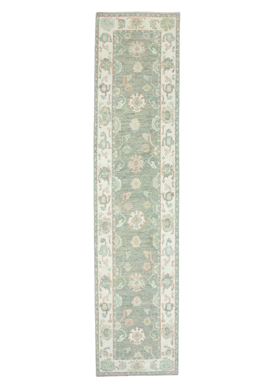Turkish Oushak Runner Rug 2'10" x 12'4" #17916