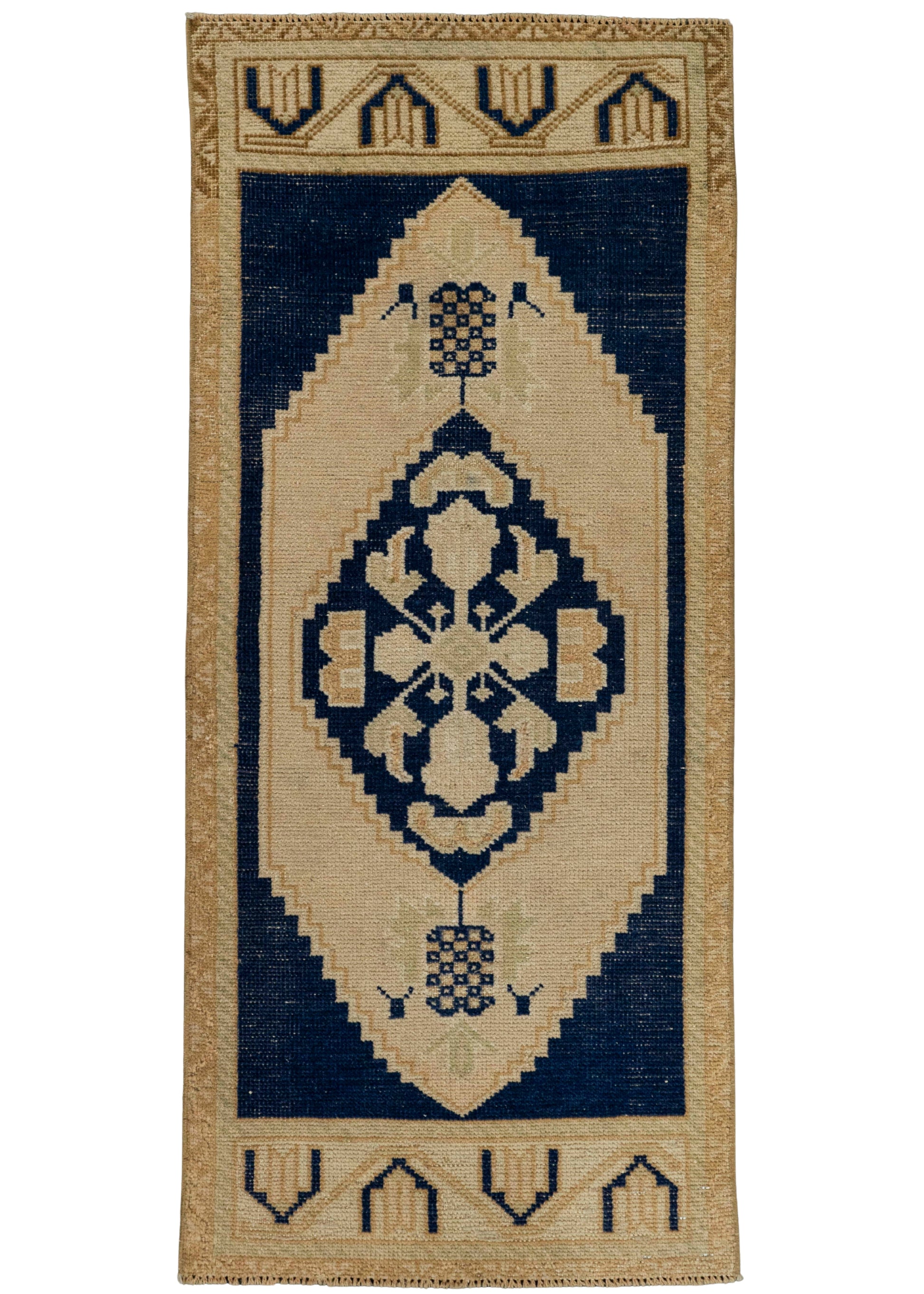Turkish Mini Rug Oriental Hand Knotted Vintage Rug 1'8" x 3'10" #21280