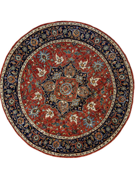 Oriental Hand Knotted Round Rug 7'10" x 8' #17856