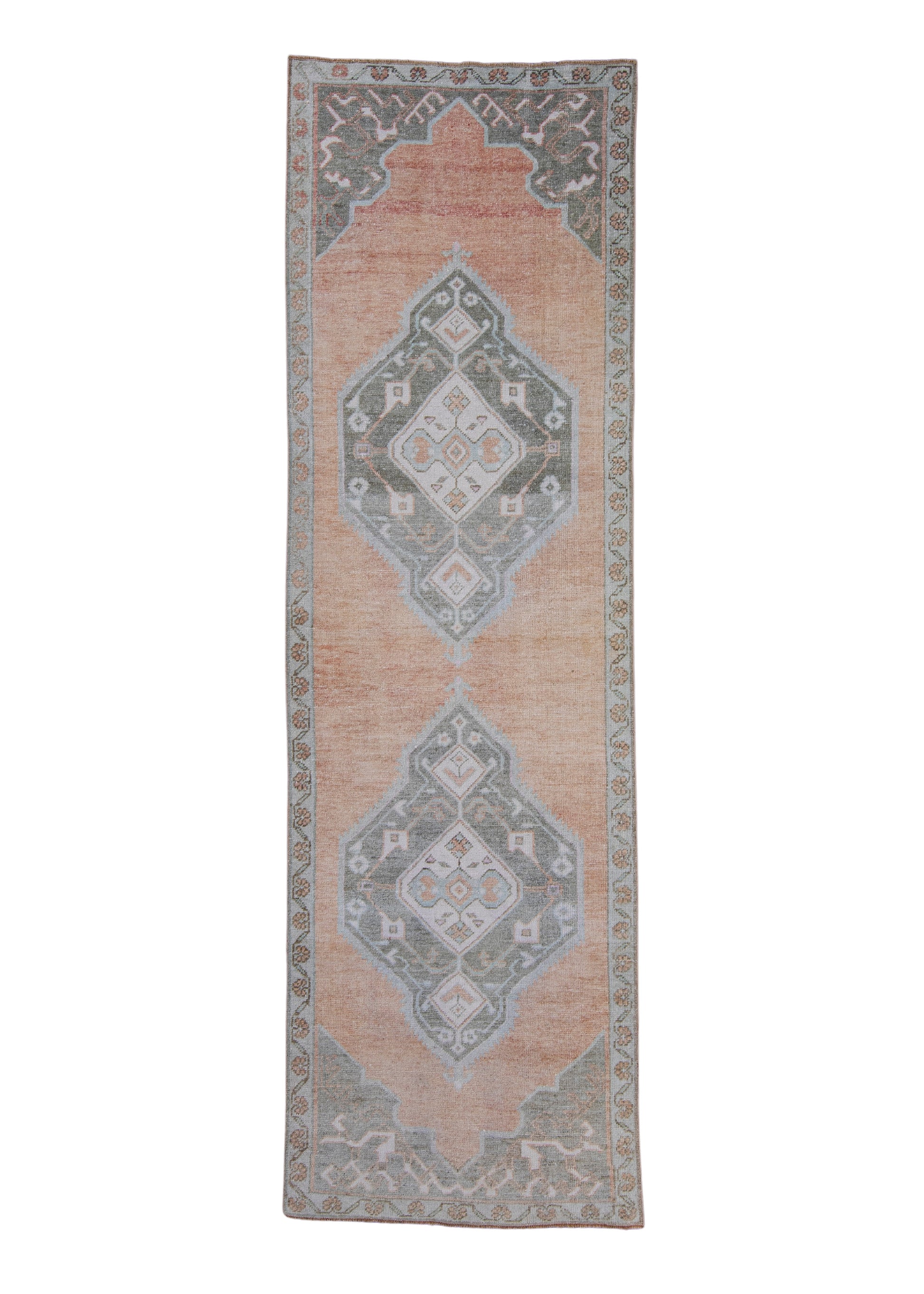 Turkish Vintage Anatolian Runner Rug 3'3" x 10'9" #7030