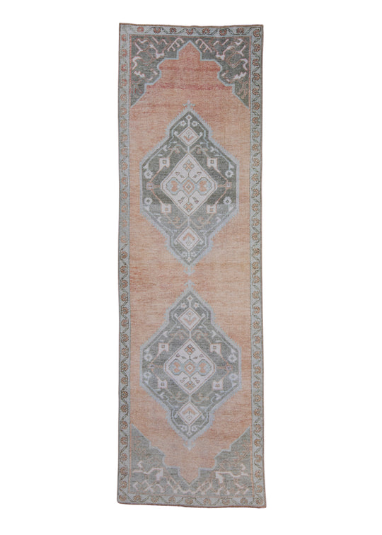 Turkish Vintage Anatolian Runner Rug 3'3" x 10'9" #7030