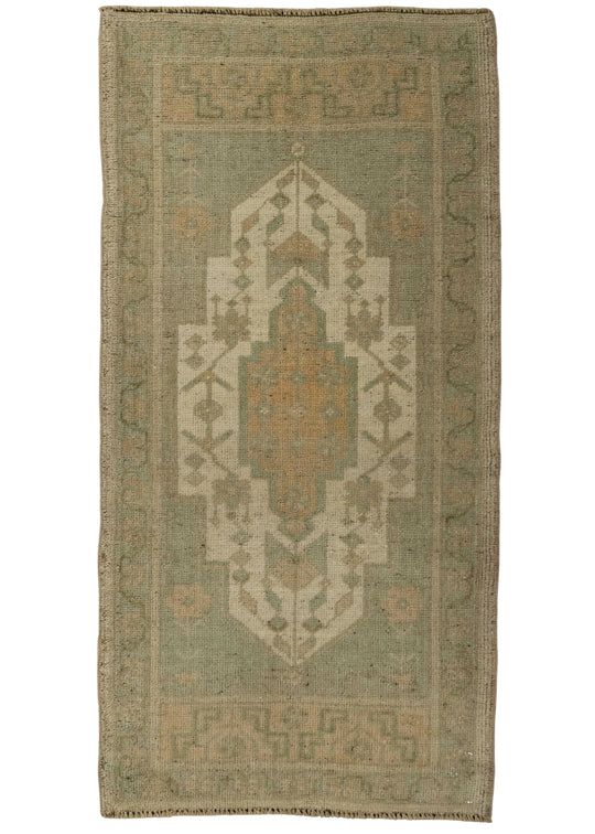 Turkish Mini Rug Oriental Hand Knotted Vintage Rug 1'8" x 3'4" #21082