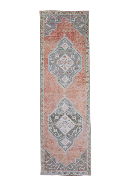 Turkish Vintage Anatolian Runner Rug 3'4" x 10'11" #7044