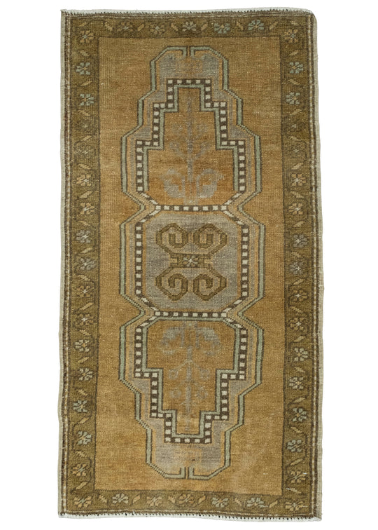 Turkish Mini Rug Oriental Hand Knotted Vintage Rug 1'8" x 3'3" #16253