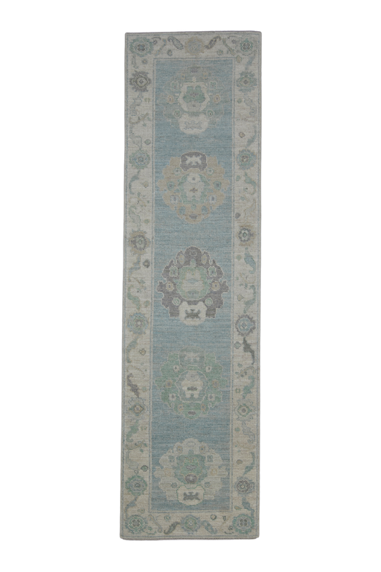 Turkish Oushak Rug 2'9" x 10'2" #11617