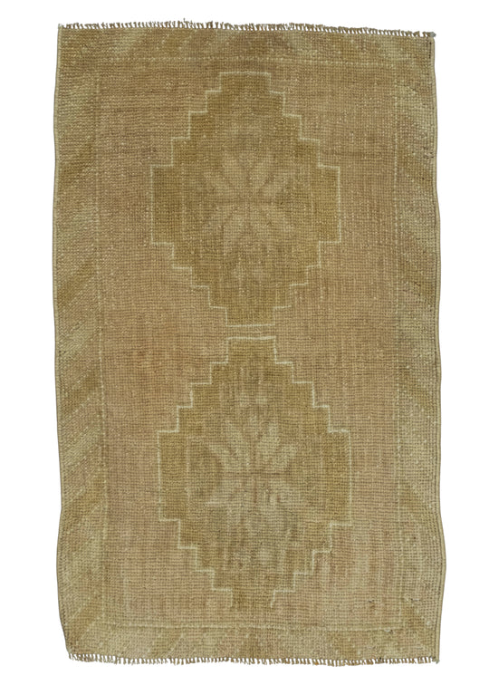 Turkish Mini Rug Oriental Hand Knotted Vintage Rug 1'8" x 2'8" #16670