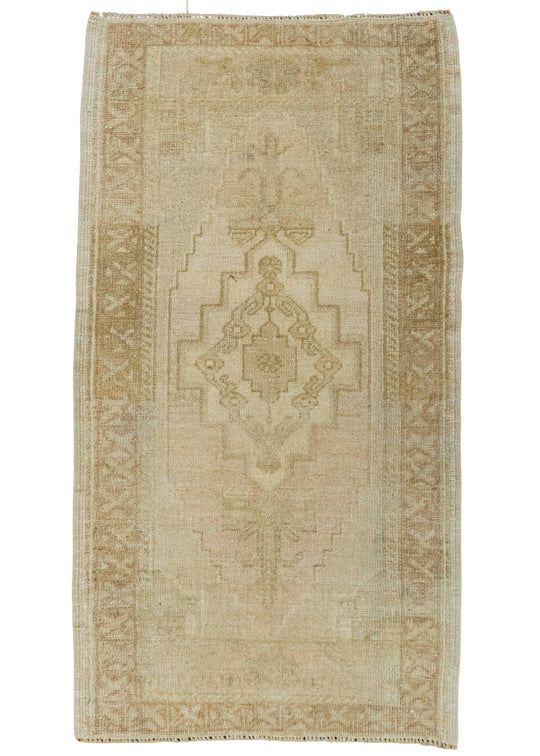 Turkish Mini Rug Oriental Hand Knotted Vintage Rug 1'8" x 3'7" #20624