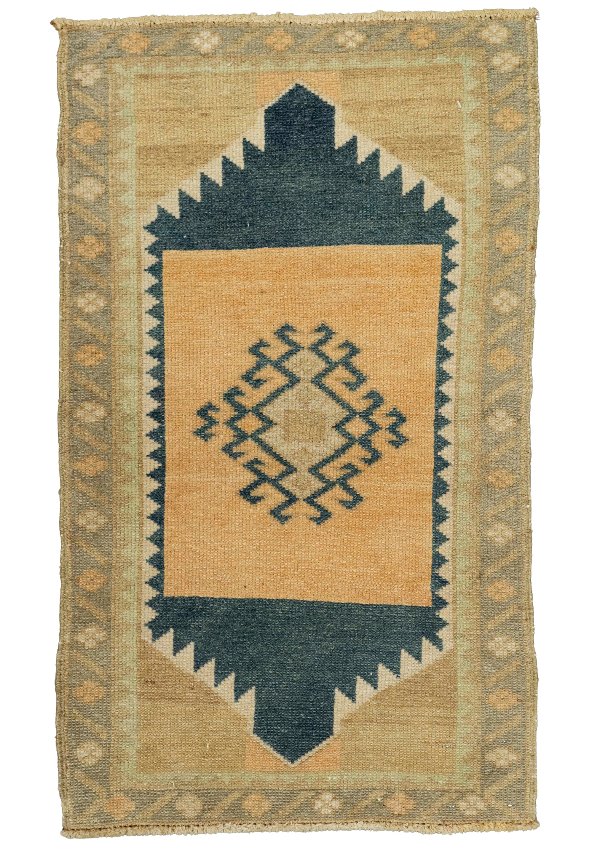 Turkish Mini Rug Oriental Hand Knotted Vintage Rug 1'7" x 1'8" #21155