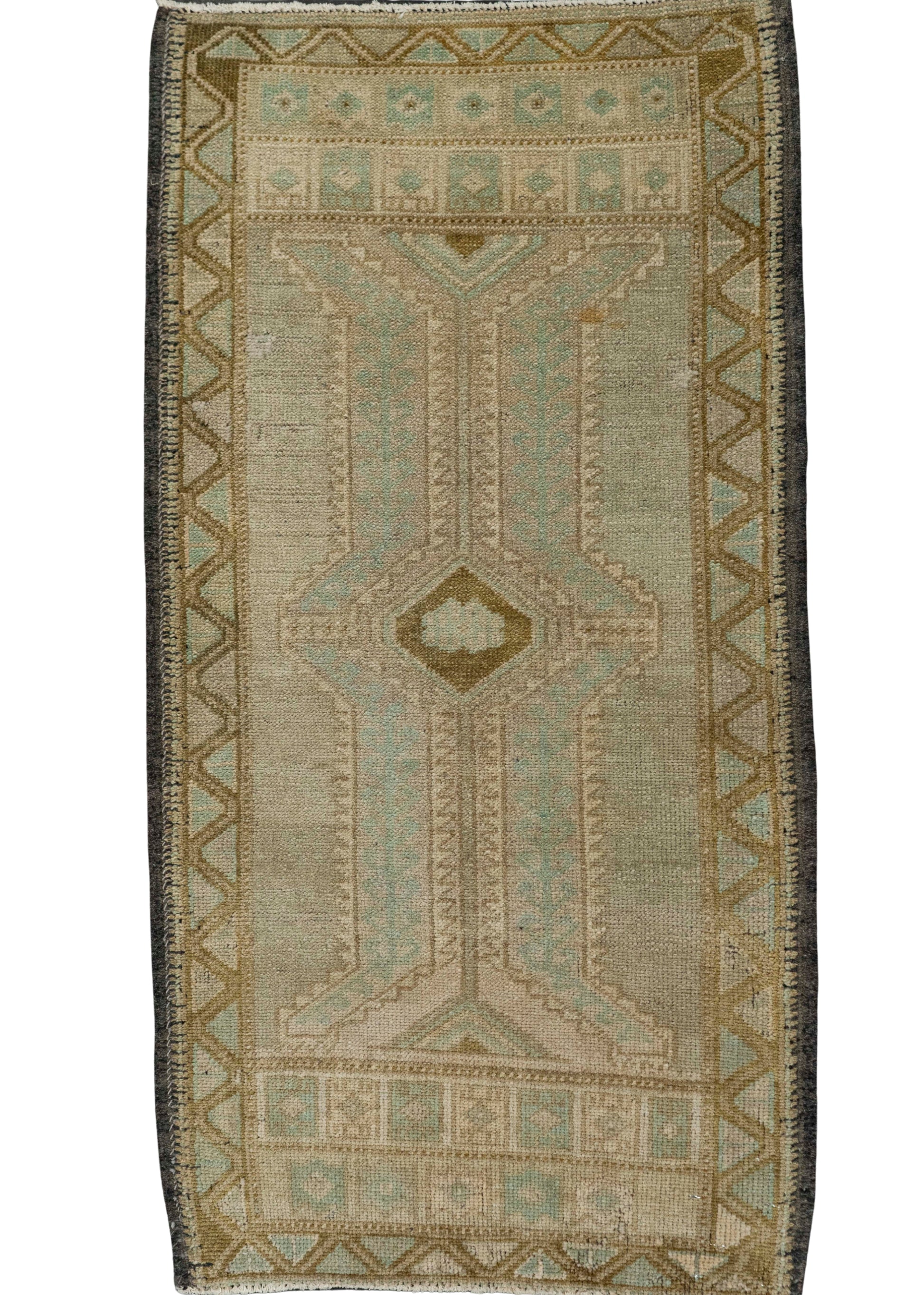 Turkish Mini Rug Oriental Hand Knotted Vintage Rug 1'9" x 3'5" #21061