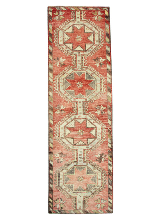 Turkish Vintage Runner Rug 3'1" x 10' #326