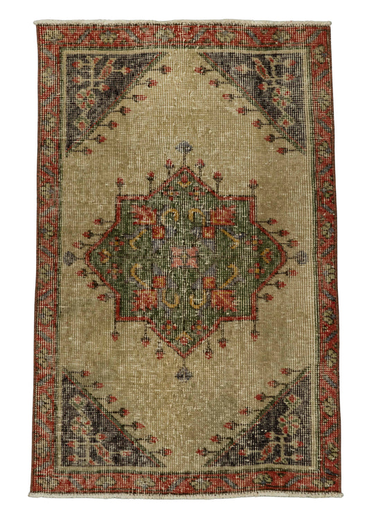 Turkish Mini Rug Oriental Hand Knotted Vintage Rug 2'3" x 3'6" #21107