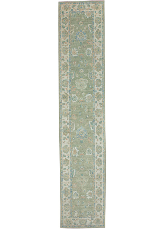 Turkish Oushak Runner Rug 2'10" x 14'2" #17736