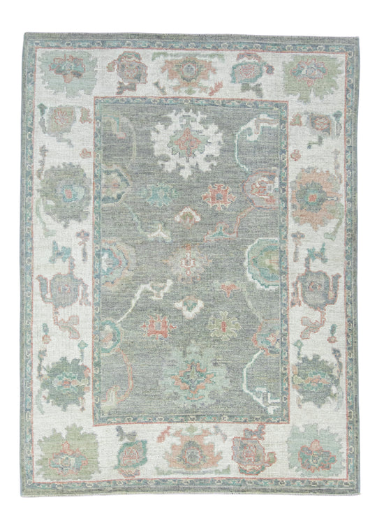 Turkish Oushak Rug 5'1" x 6'11" #17961
