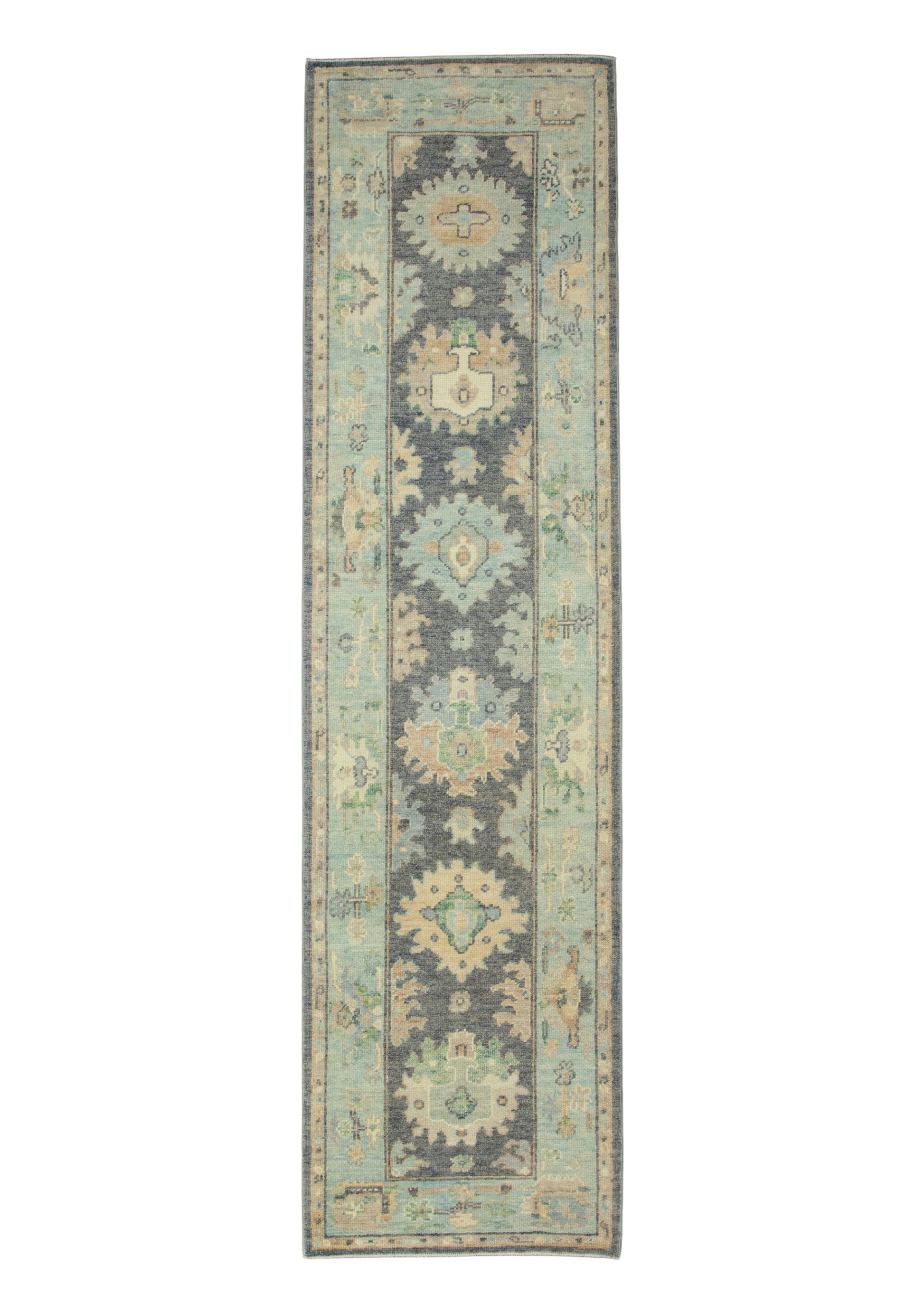 Turkish Oushak Runner Rug 2'10" x 10'10" #17136