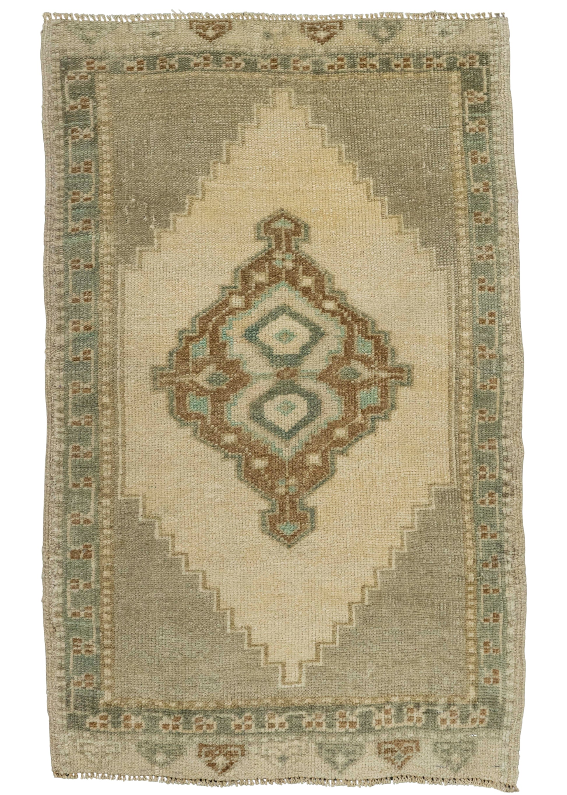 Turkish Mini Rug Oriental Hand Knotted Vintage Rug 1'9" x 3'3" #21140