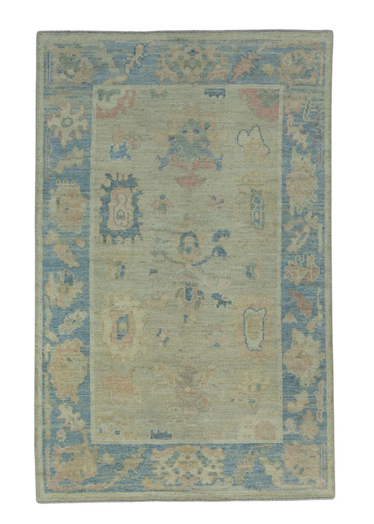Turkish Oushak Rug 3'11" x 6'2" #17291