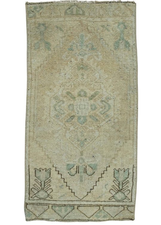 Turkish Mini Rug Oriental Hand Knotted Vintage Rug 1'6" x 2'11" #16671