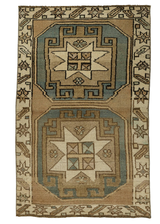 Turkish Mini Rug Oriental Hand Knotted Vintage Rug 2'3" x 3'6" #21110