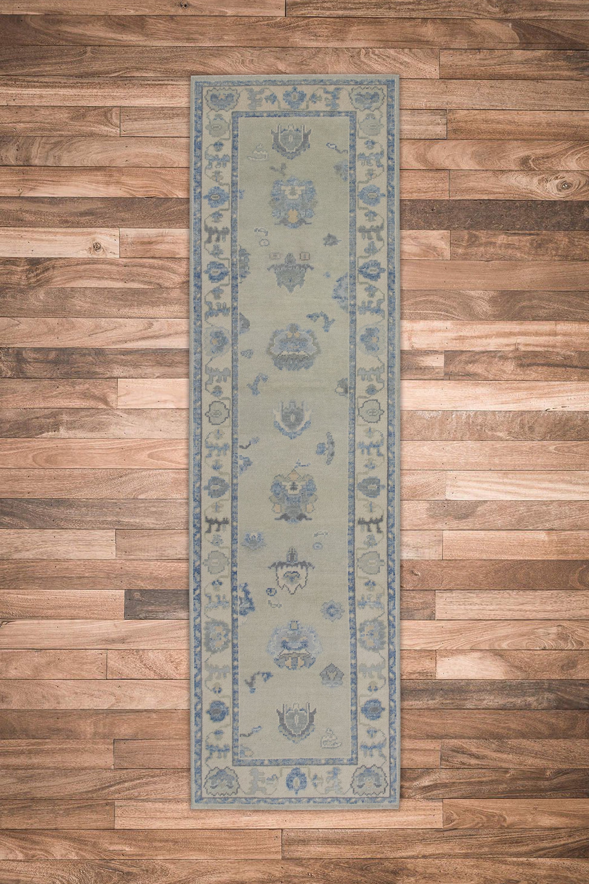Turkish Oushak Rug 3' x 9'10" #11450