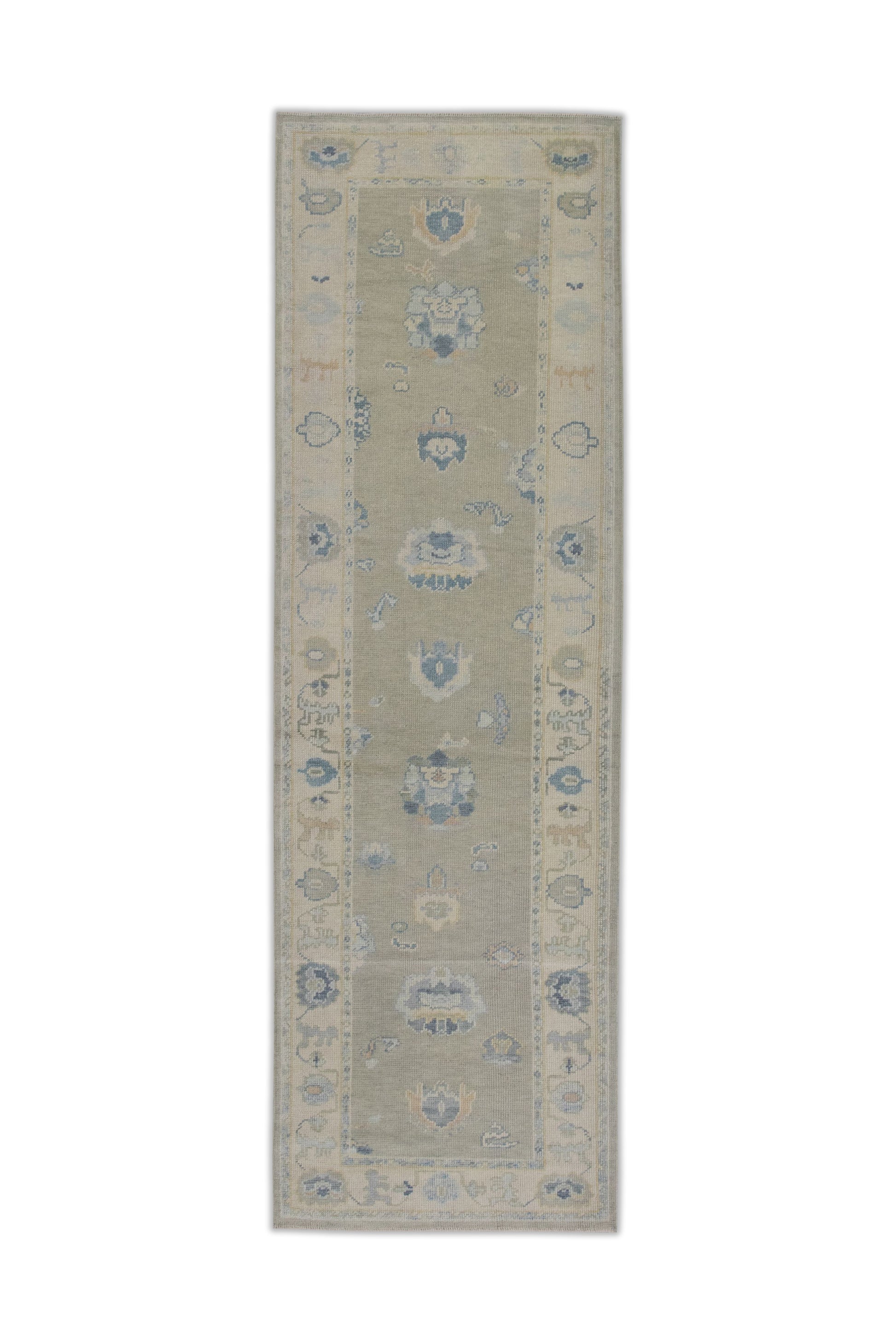 Turkish Oushak Rug 3' x 9'4" #11447