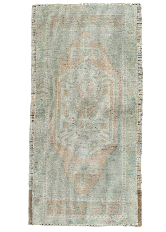 Turkish Mini Rug Oriental Hand Knotted Vintage Rug 1'8" x 3'4" #16877