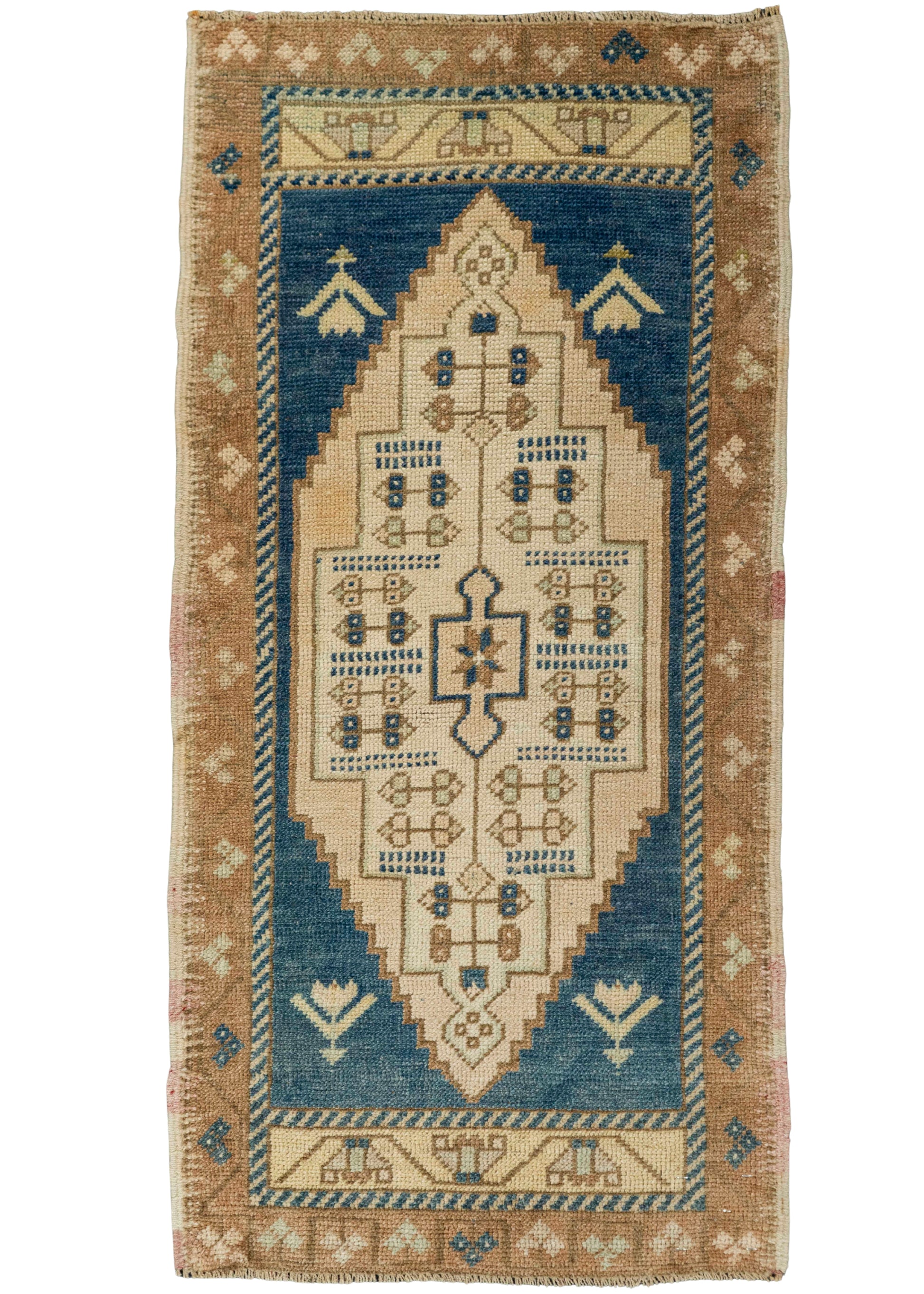 Turkish Mini Rug Oriental Hand Knotted Vintage Rug 1'9" x 3'6" #21263